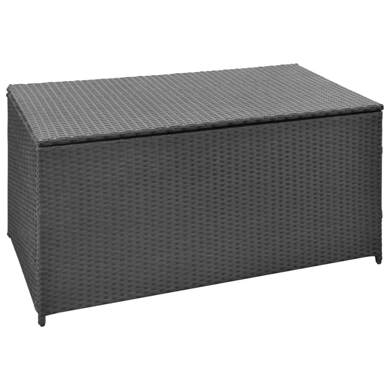 lada de depozitare de gradina, negru, 120x50x60 cm, poliratan