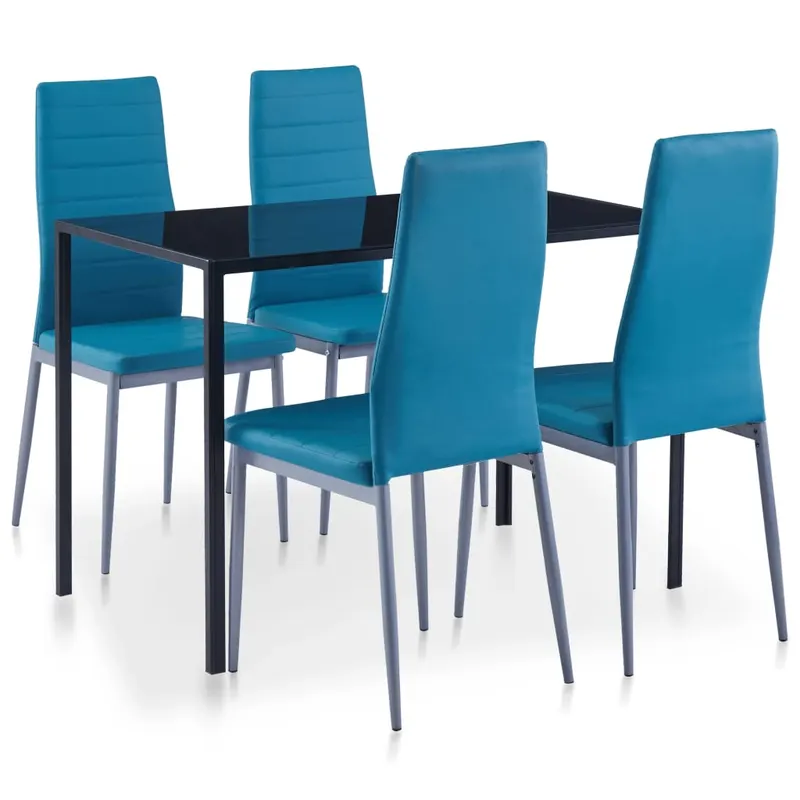 set mobilier de bucatarie, 5 piese, albastru