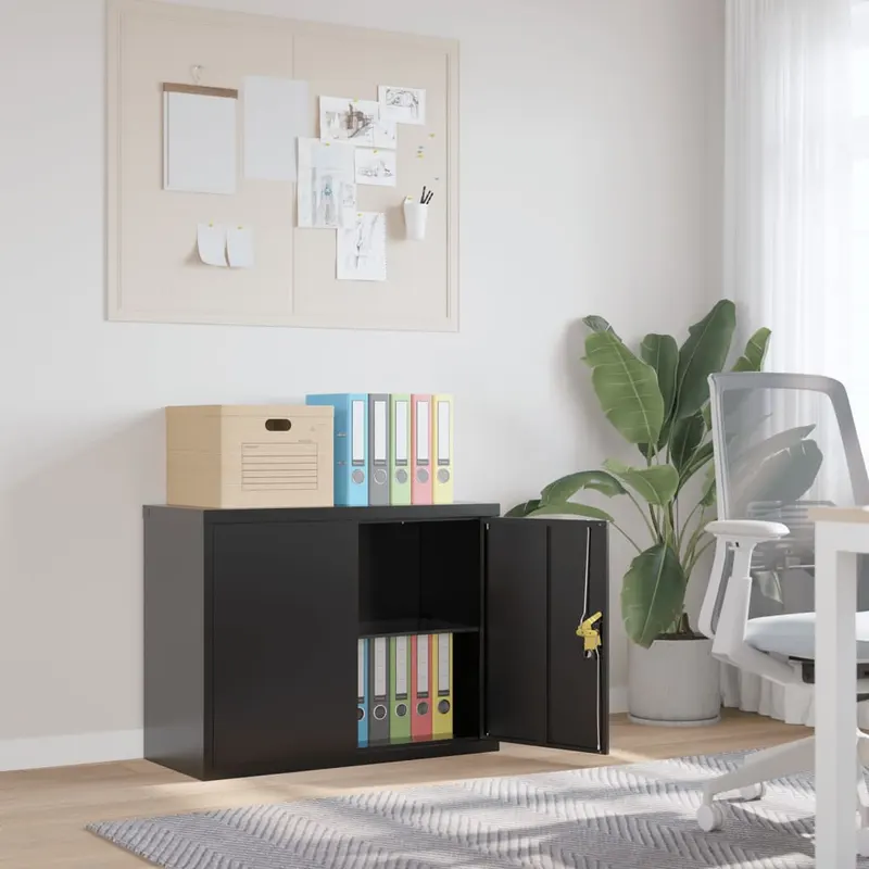 fiset, negru, 90x40x70 cm, otel