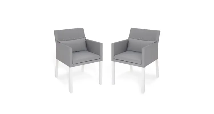 Set 2 fotolii dining LISBON lungime 54 latime 62 inaltime 83 alb cu negru negru