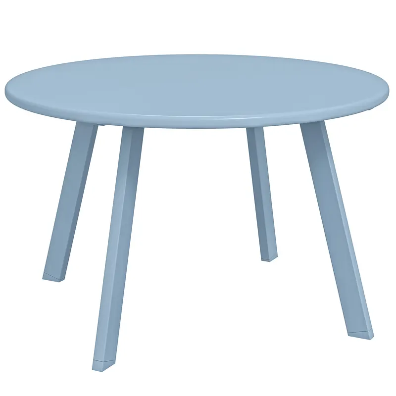 Outsunny Masă de cafea rotundă mică, masă de serviciu cu piciorușe antiderapante, cadru din metal, pentru grădină, Ø 70 x 42 cm, albastru