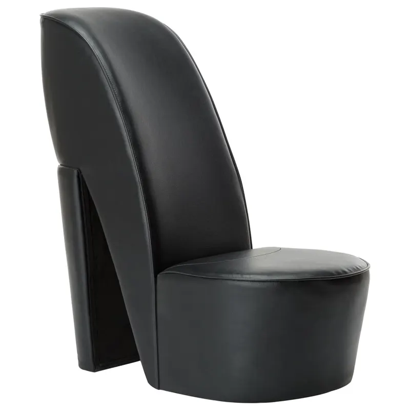 scaun, design toc inalt, negru, piele ecologica