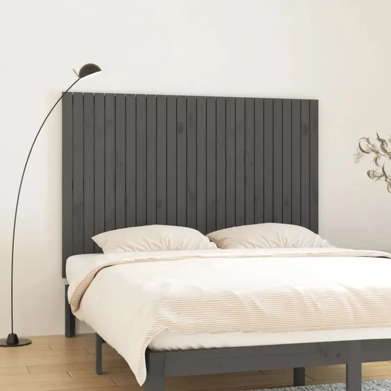 tablie de pat pentru perete, gri, 166x3x110 cm, lemn masiv pin