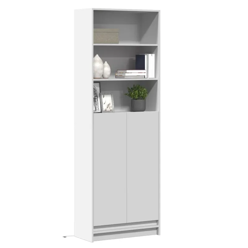 dulap inalt cu led alb 69x32,5x200 cm lemn prelucrat