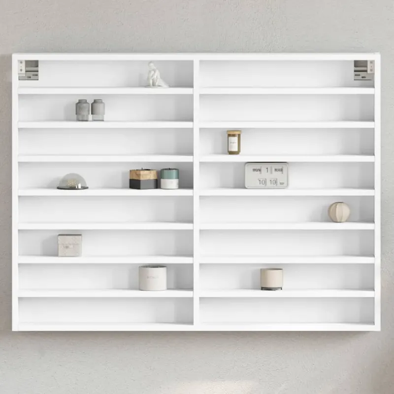 dulap cu vitrina, alb, 100x8,5x75 cm, lemn prelucrat