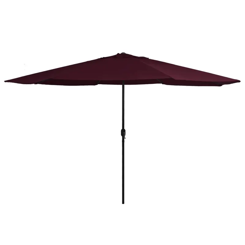 umbrela de soare de gradina, stalp metalic, rosu bordo, 390 cm