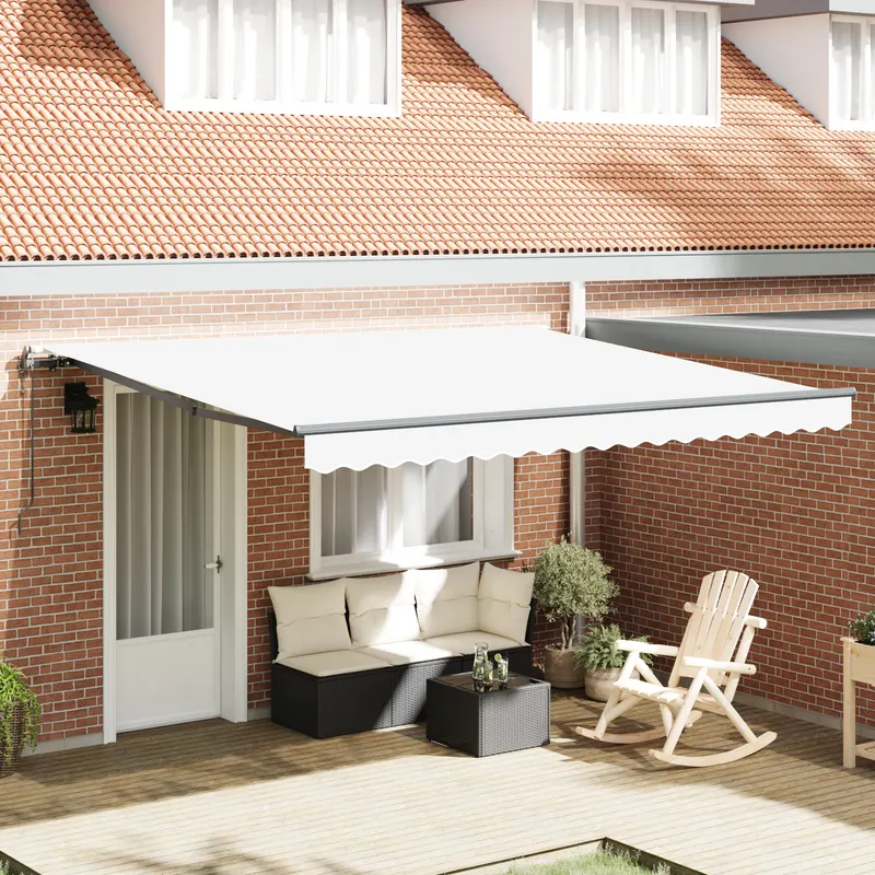 Marchiza retractabila automata alb 400x300 cm, material de inlocuire pentru marchiza pentru cadru de 4x3 m alb