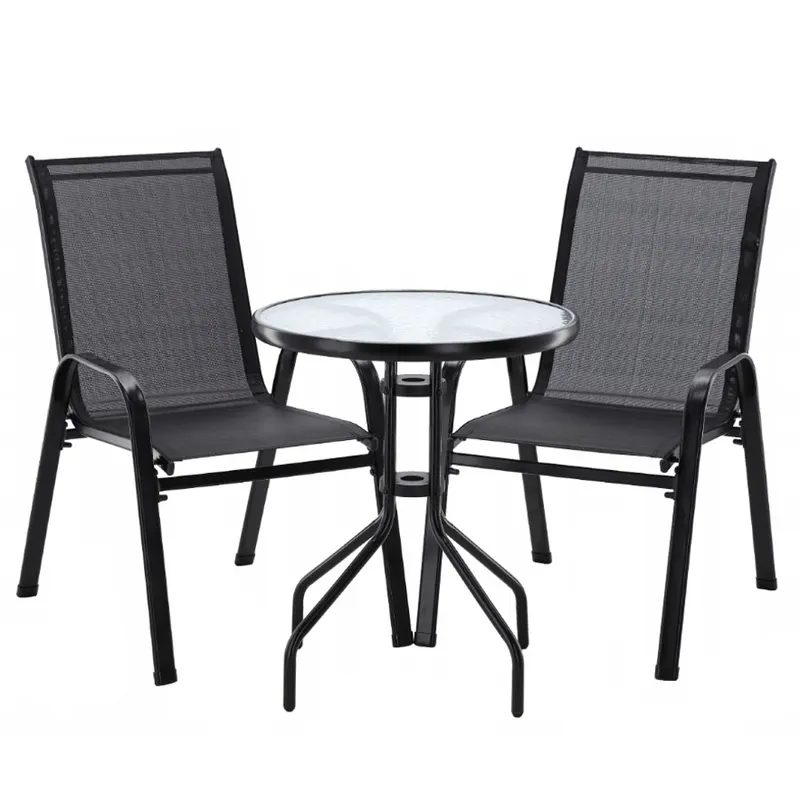 Set mobilier gradina Torino, 2 scaune, 1 masa, gri antracit