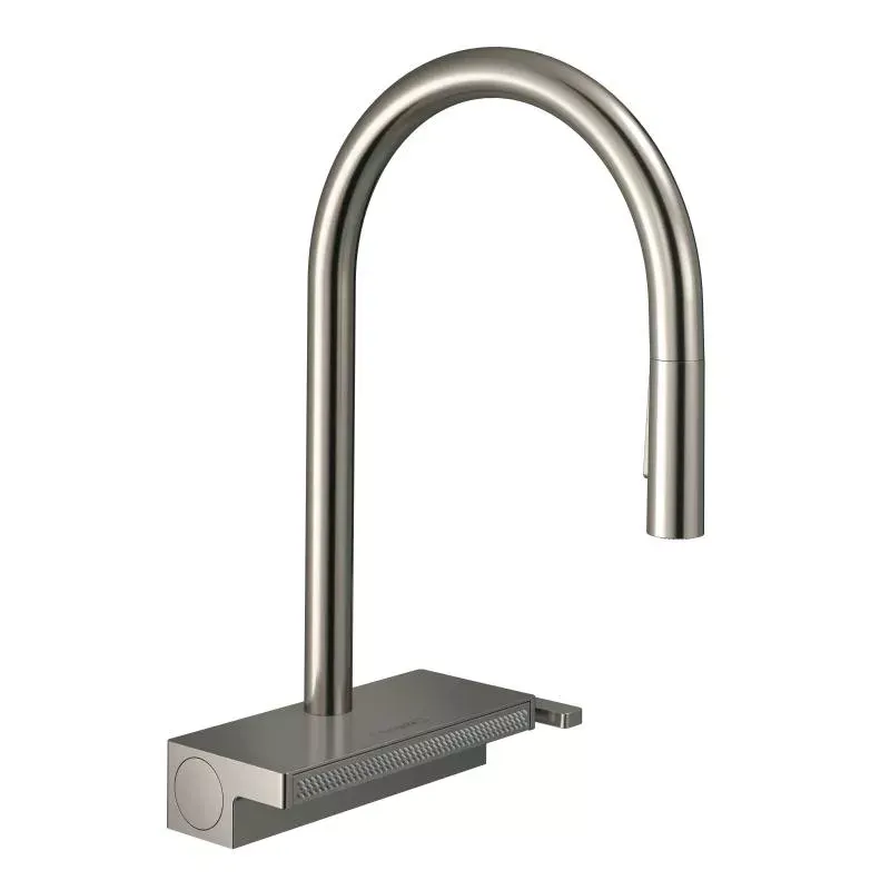 Baterie bucatarie Hansgrohe Aquno Select M81, 3 8 , inalta, tip C, dus, 3 functii, mat, otel, 73831800