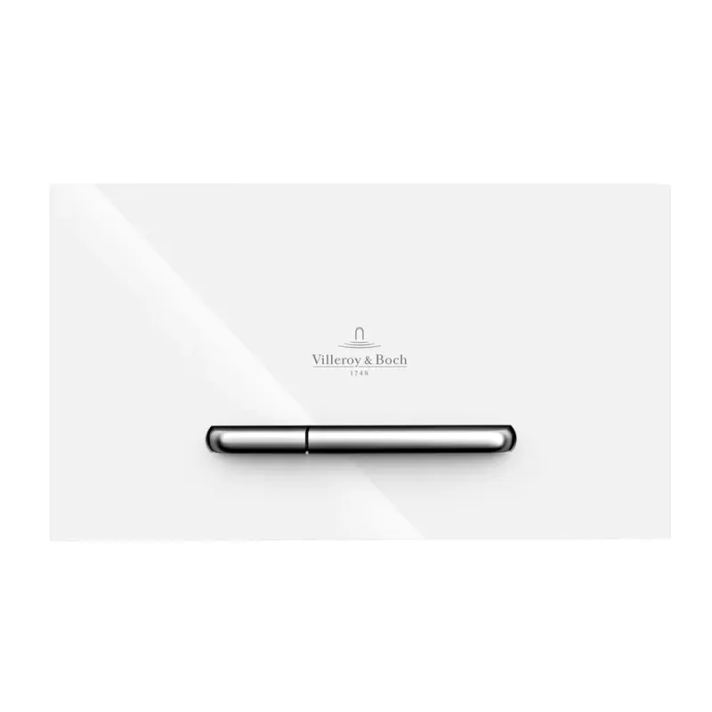 Clapeta de actionare dual-flush, alba cu 2 butoane cromate, Villeroy Boch ViConnect