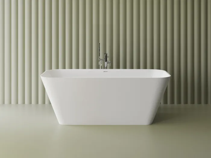 Cada freestanding dreptunghiulara, compozit alb mat, interior lucios,167.6x78.7x61 cm, Corsica