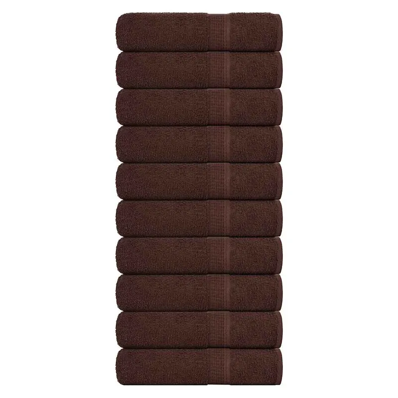 Prosoape de maini, frogn, 10 buc., maro, 50x100 cm, 360 g/m2