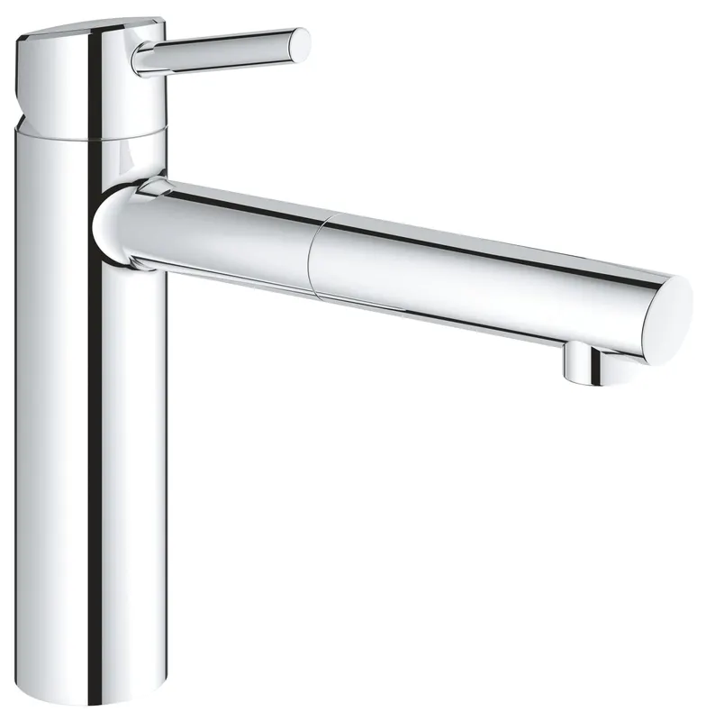 Baterie bucatarie Grohe 31129001, bucatarie Concetto, tip comanda monocomanda, marime medie, forma pipa tip l, crom