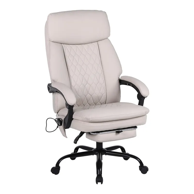 Scaun de birou pentru director cu masaj Sedici, Bej, 72x63x115-123 cm - Bej