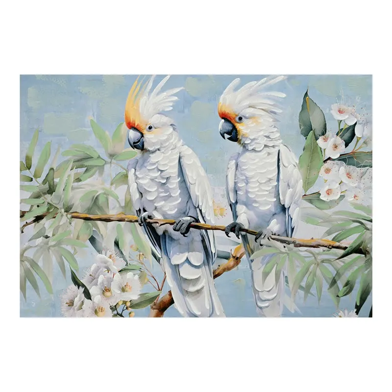 Tablou Canvas cu Model Parote, Pânza, Multicolor, 100x70 cm - Multicolor