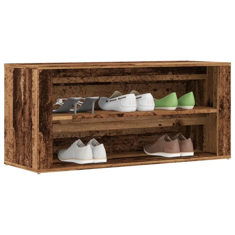bancheta de pantofi, lemn vechi, 100x35x45 cm, lemn prelucrat