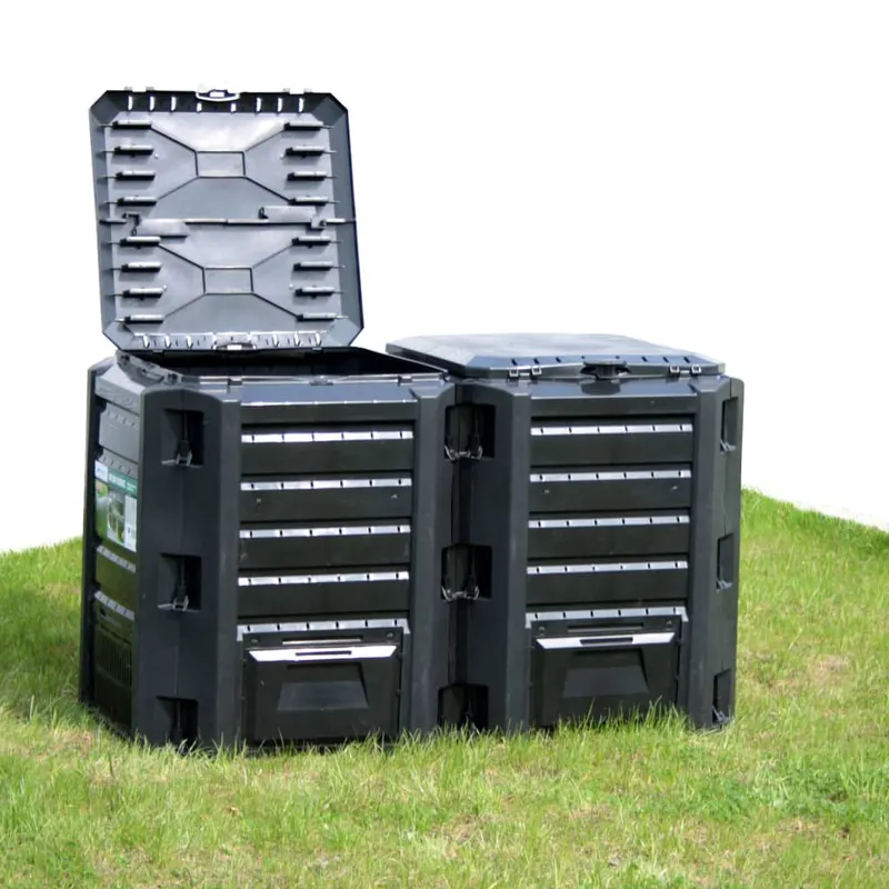 compostor de gradina, negru, 800 l