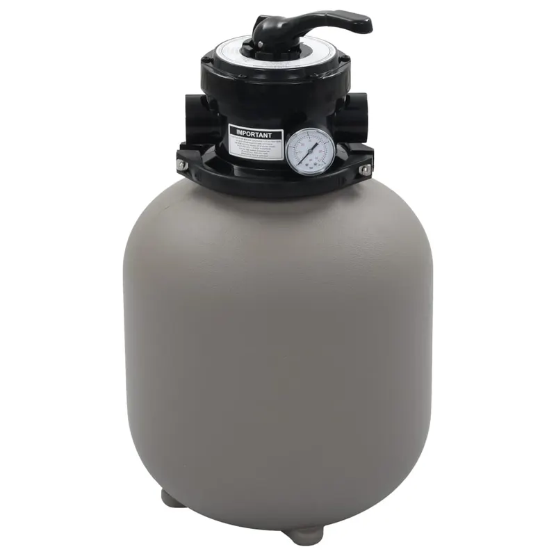 filtru cu nisip pentru piscina cu supapa 4 pozitii gri 350 mm