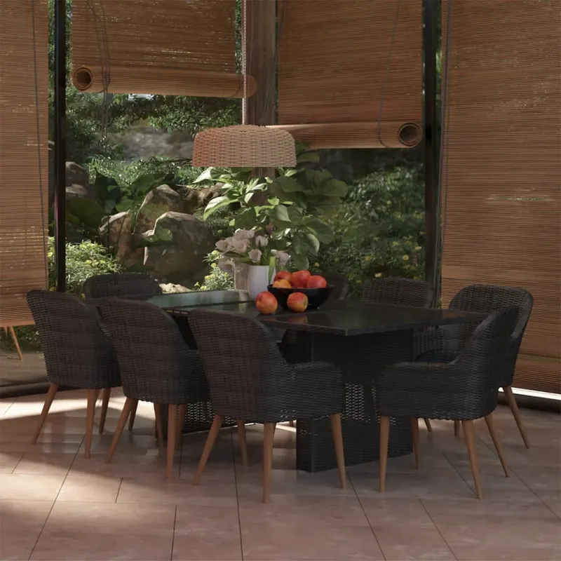 set mobilier de gradina, 9 piese, poliratan