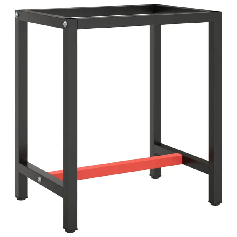 cadru banc de lucru, negru mat/rosu mat, 70x50x79 cm, metal