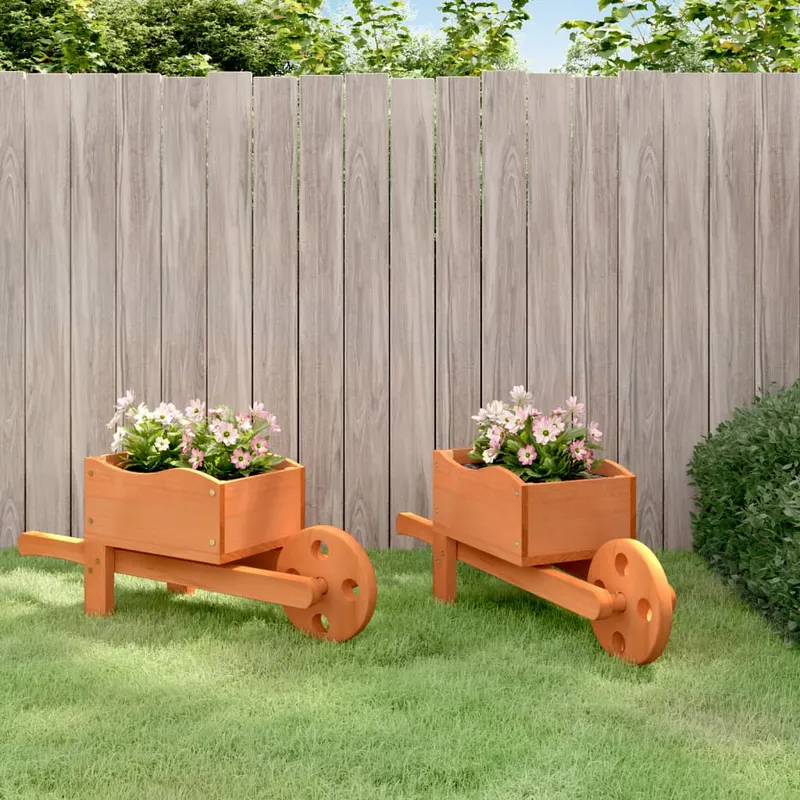 jardiniere tip roaba, 2 buc., 47x15x19 cm, lemn masiv de brad