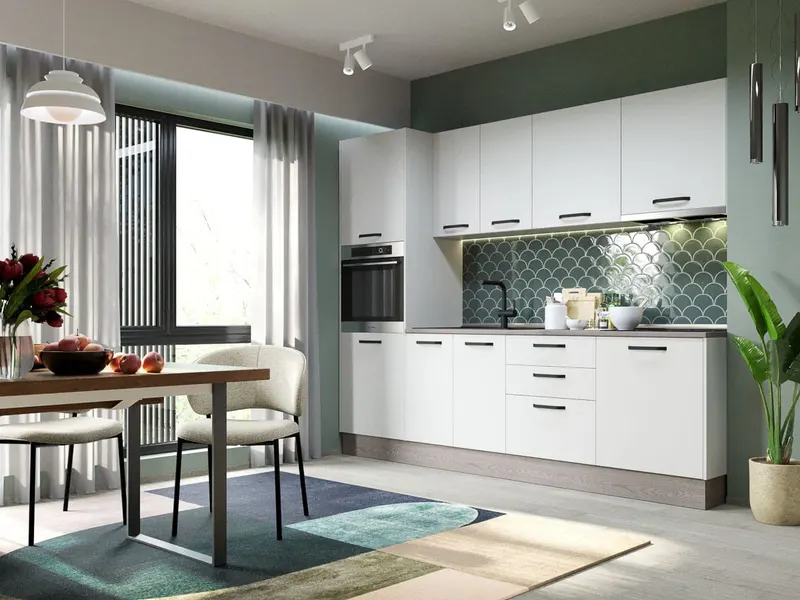 Mobila Bucatarie Elva 264,8 cm Alb Perlat - Configuratia 18