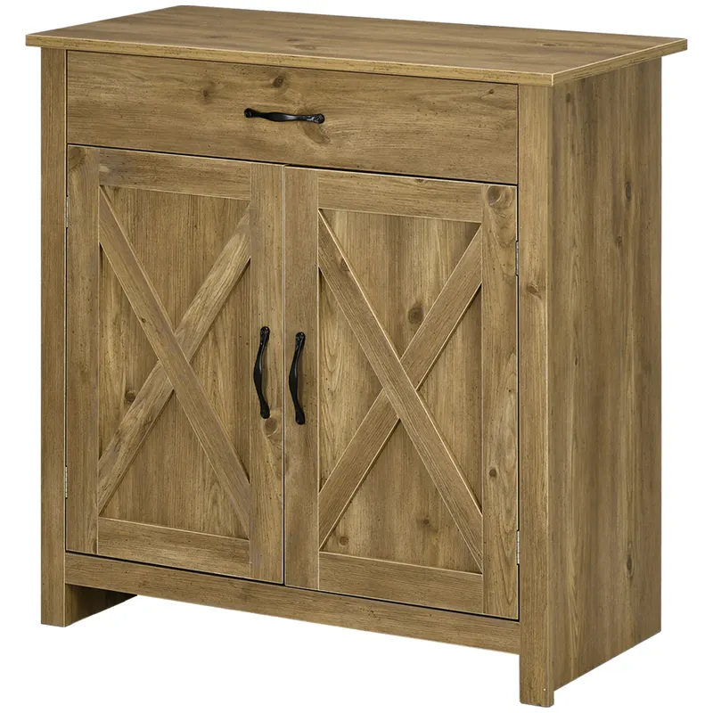 Homcom Bufet Bucatarie – Stil Country, Spatiu Depozitare Rustic