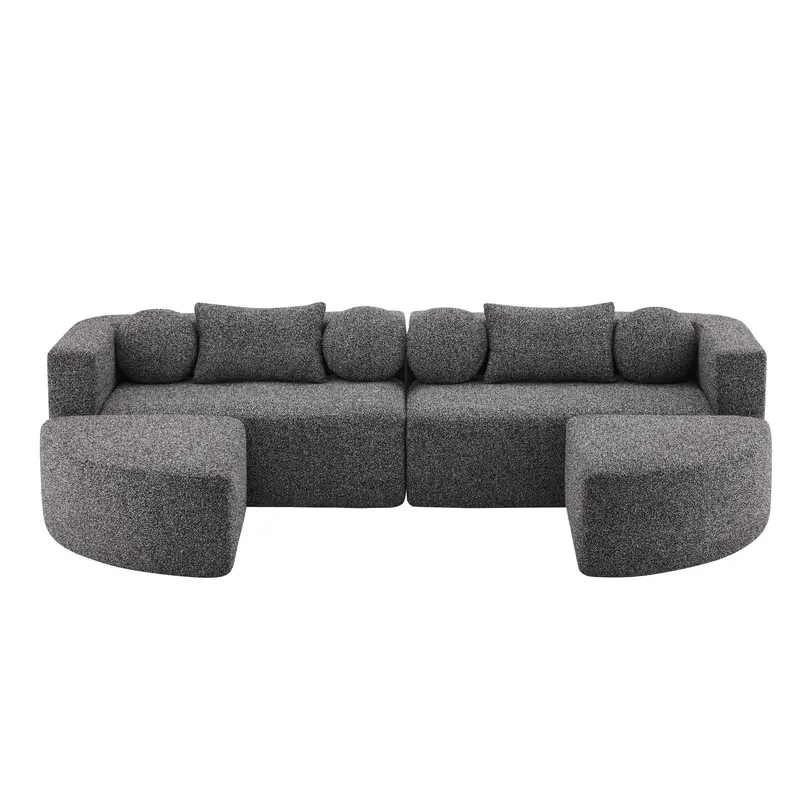 Canapea modulară cu funcție de dormit, Negru