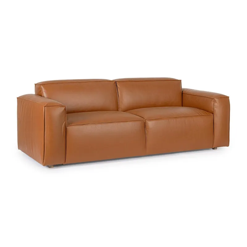 Canapea 3 locuri JOSEPH 216 CM - Maro