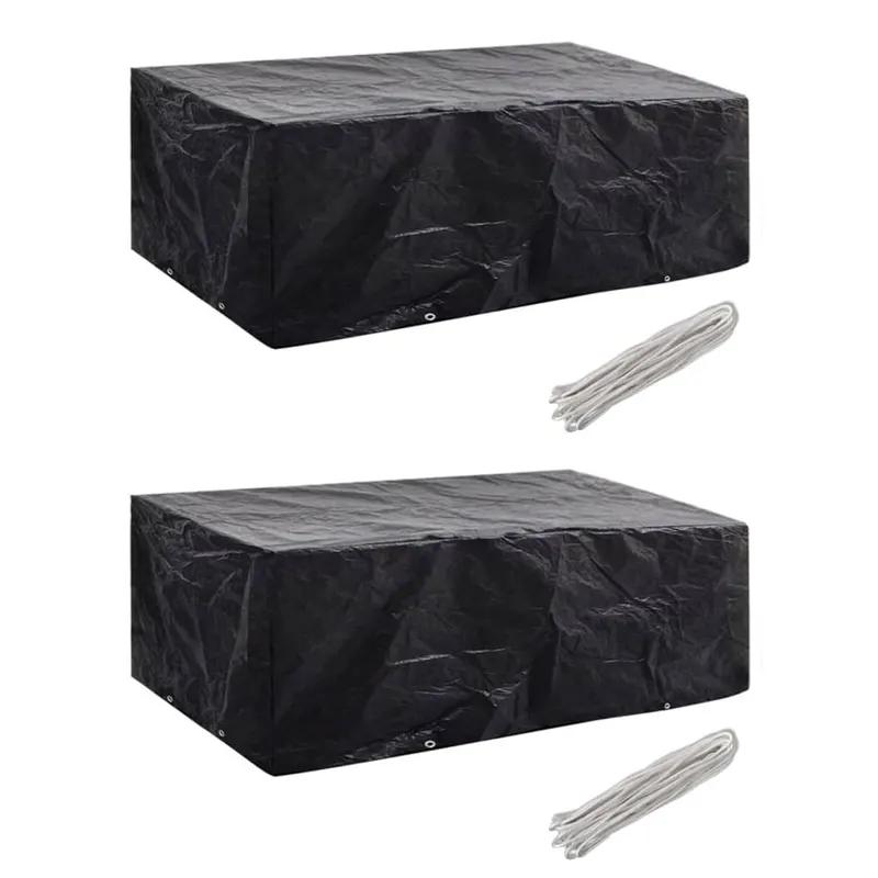 huse mobilier gradina, 2 buc., 200 x 160 x 70 cm, 8 ocheti