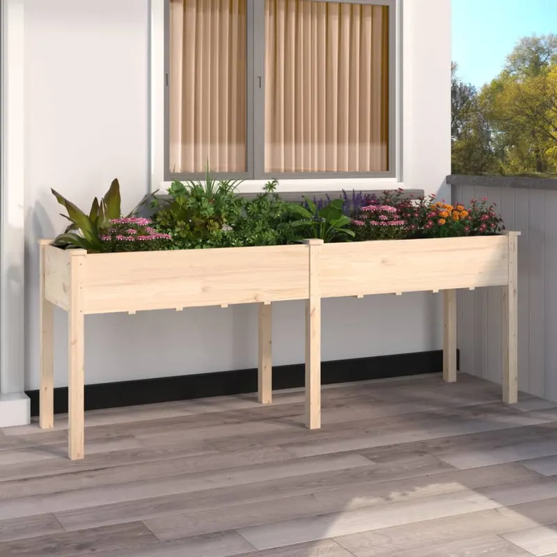 jardiniera cu captuseala, 203x53x76 cm, lemn masiv de brad