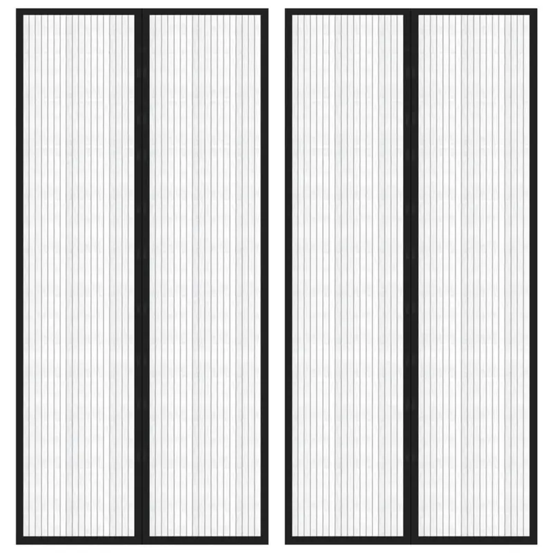 perdea de usa anti-insecte cu magnet, 2 buc., negru, 220x110 cm