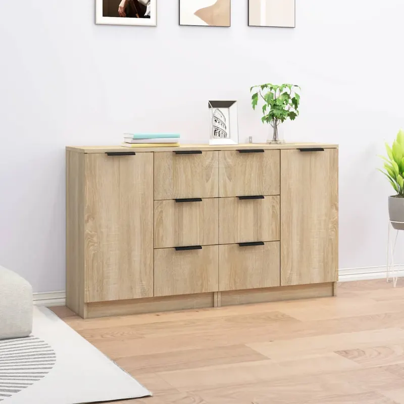 servante, 2 buc., stejar sonoma, 60x30x70 cm, lemn prelucrat