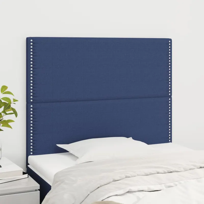 tablii de pat, 2 buc, albastru, 100x5x78/88 cm, textil