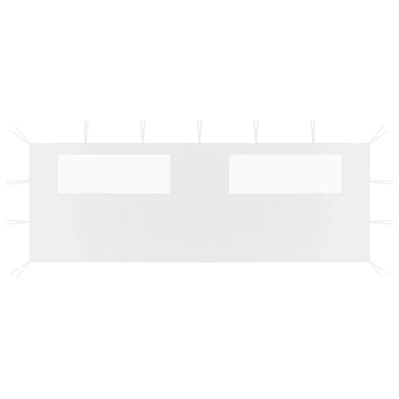 perete lateral foisor cu ferestre, 6x2 m, alb