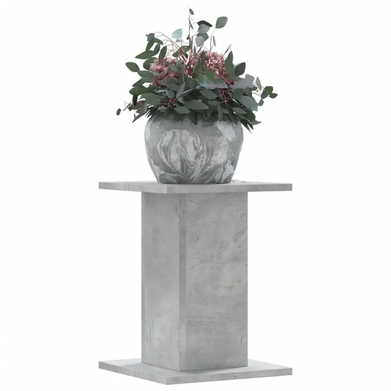 suport de plante, 2 buc., gri beton, 30x30x40 cm lemn prelucrat