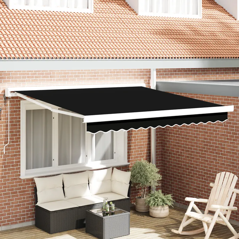 Marchiza automata retractabila neagra 300x250 cm, tesatura de inlocuire pentru marchiza pentru cadru de 3x2.5 m negru