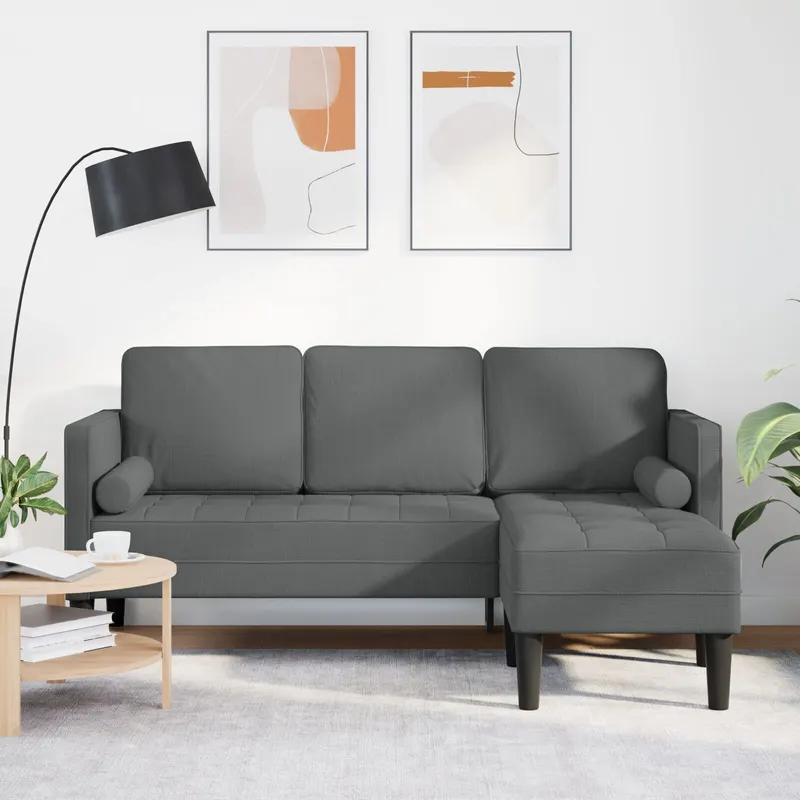 canapea l-shaped pentru 3 persoane gri inchis 160 cm fabricat