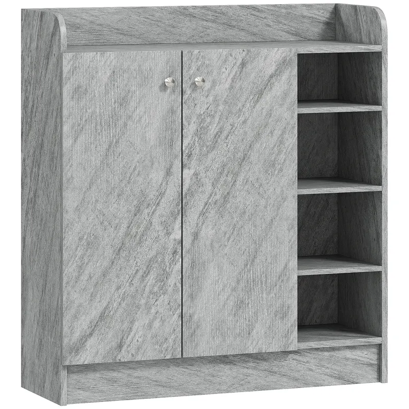Homcom Dulap Pantofi 83×30×90 cm – Lemn, 12 Perechi, Culoare Cafenie