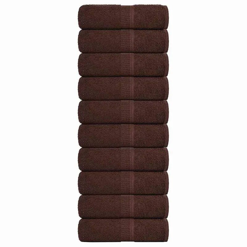 Prosoape de baie, frogn, 10 buc., maro, 30x30 cm, 360 g/m2