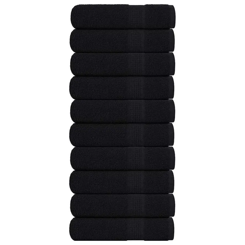 Prosoape de maini, frogn, 10 buc., negru, 50x100 cm, 360 g/m2