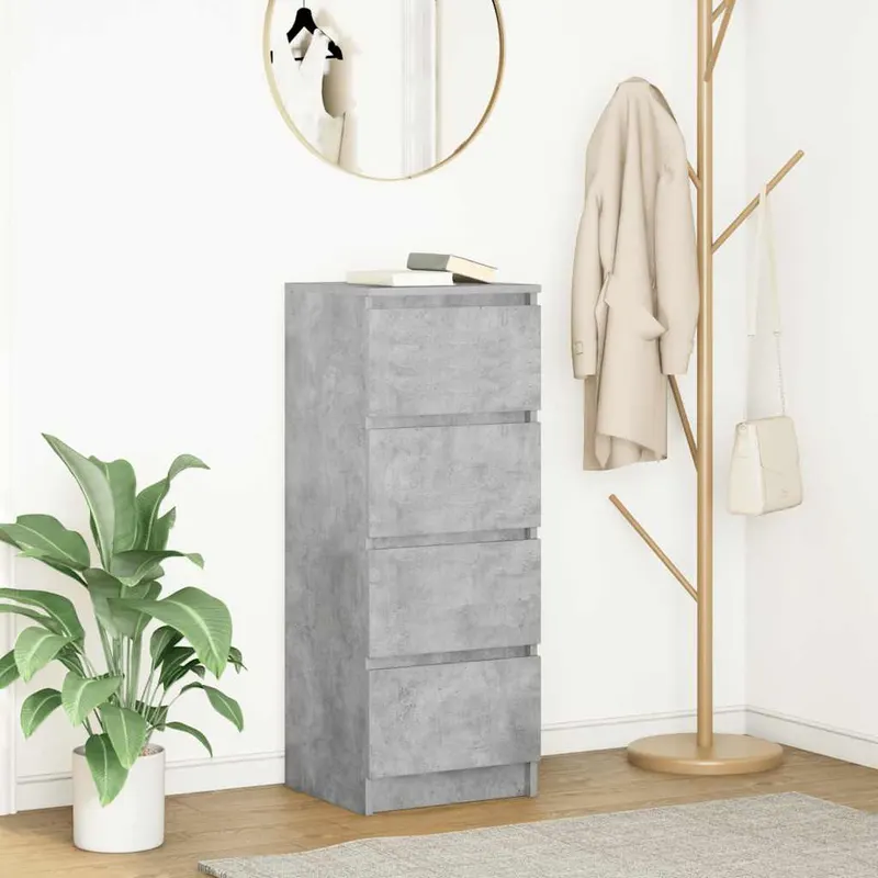 bufeta gri beton 37,5x35x99 cm lemn prelucrat