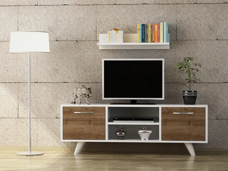 COMODA TV Night, Alb, 120x41x25 cm - Alb