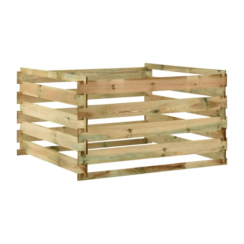 compostor de gradina din sipci 120x120x70 cm lemn de pin tratat