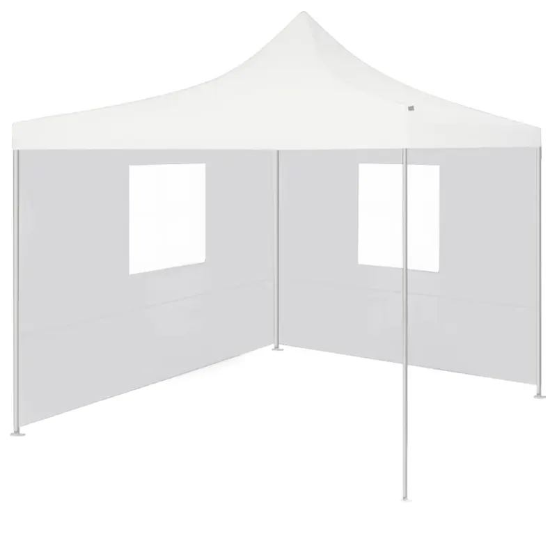 cort de petrecere pliabil cu 2 pereti laterali, alb, 3x3 m otel