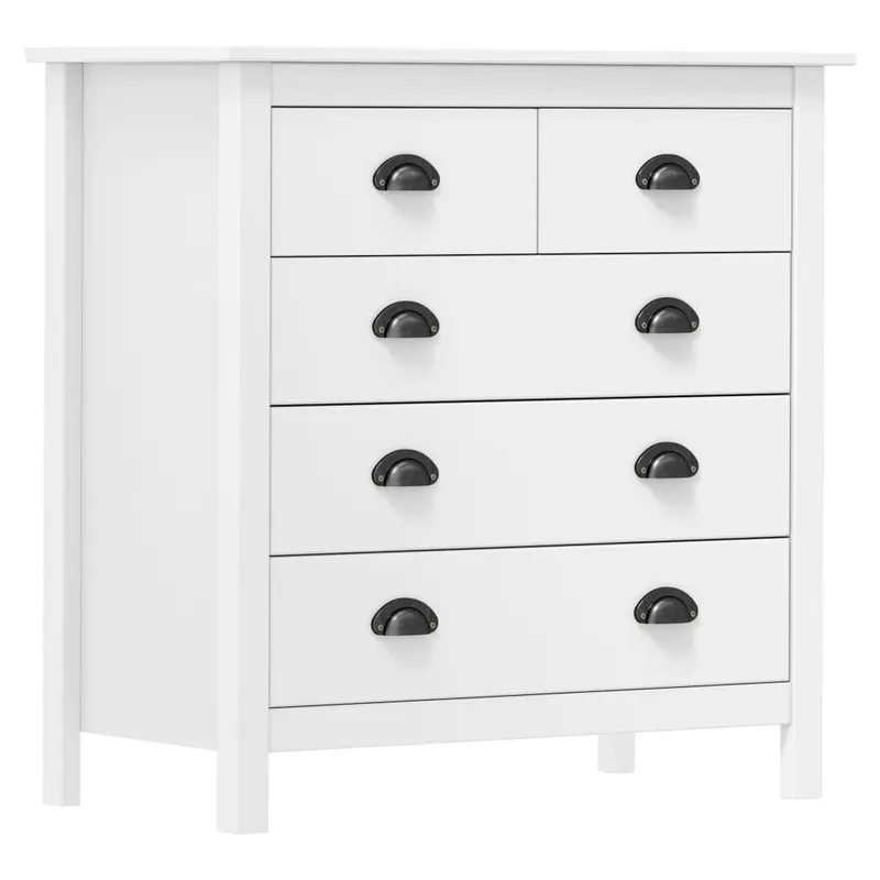 servanta hill, alb, 79x40x80 cm, lemn masiv de pin