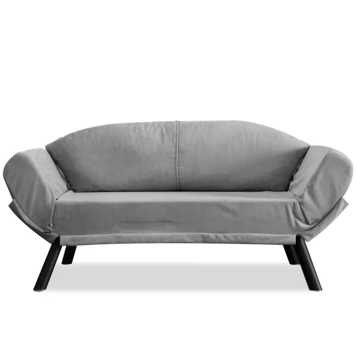Canapea extensibila GENZO, 2 locuri, gri, 177x75x87 cm