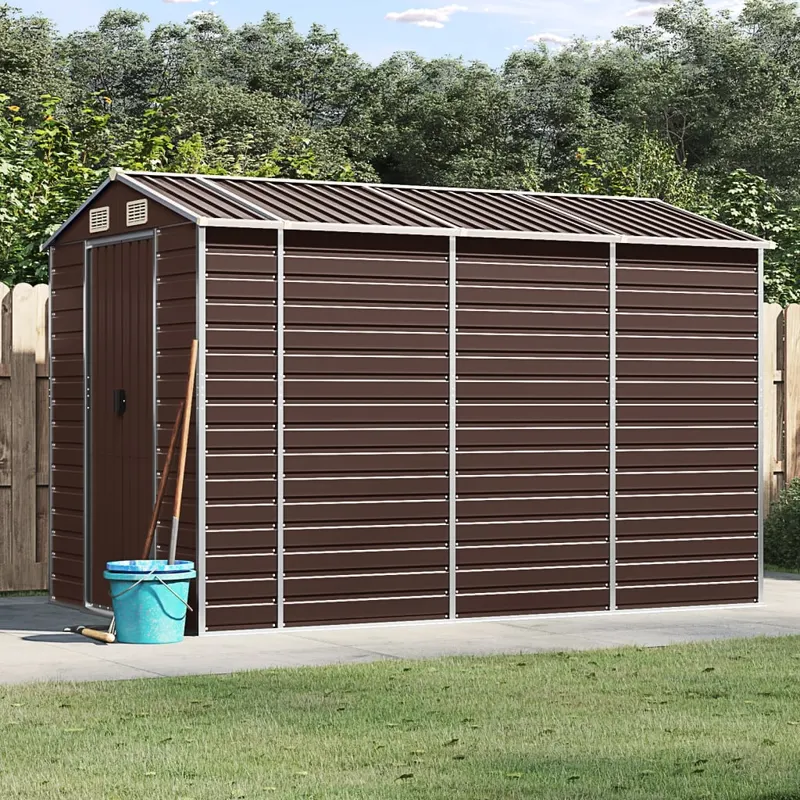 sopron de gradina, maro, 191x300x198 cm, otel galvanizat