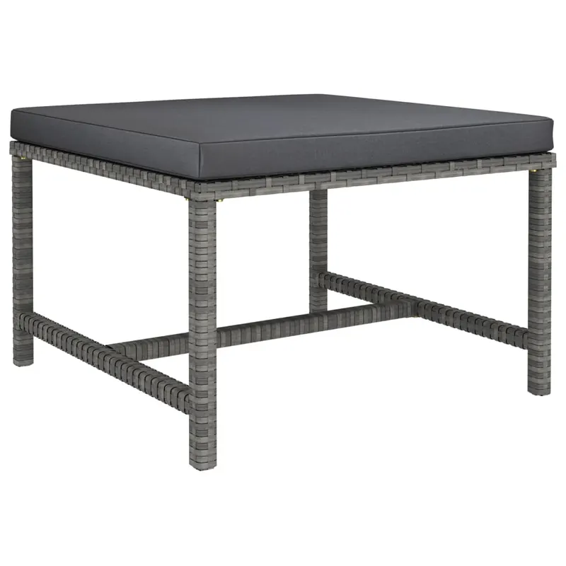 taburet modular cu perna, gri, poliratan