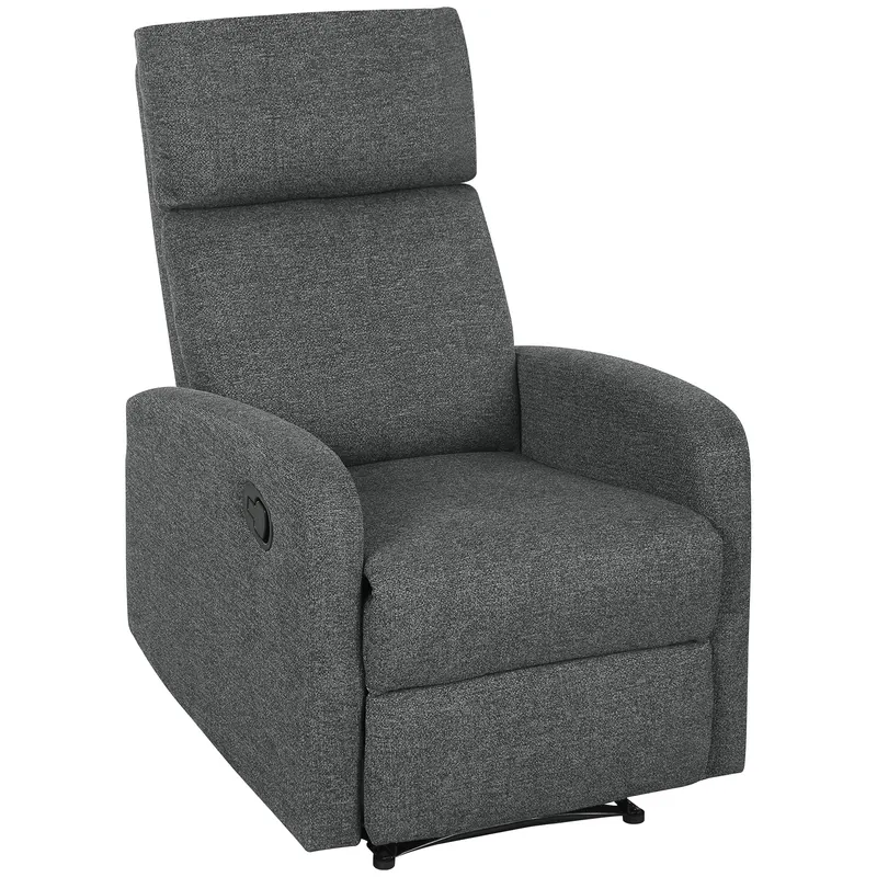 HOMCOM Fotoliu Modern Reclinabil 145° max, Tapițat din Chenille Gri
